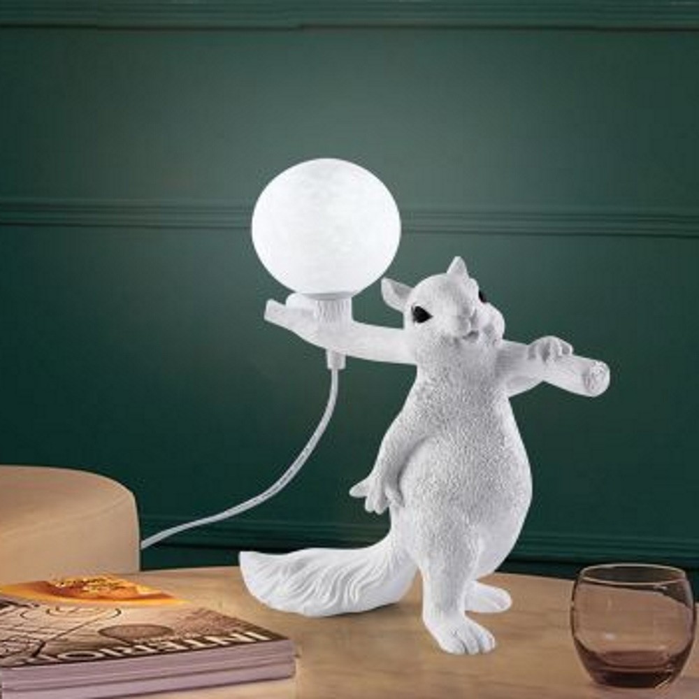 Lampada da tavolo scoiattolo colore bianco attacco g9 (lampadina es