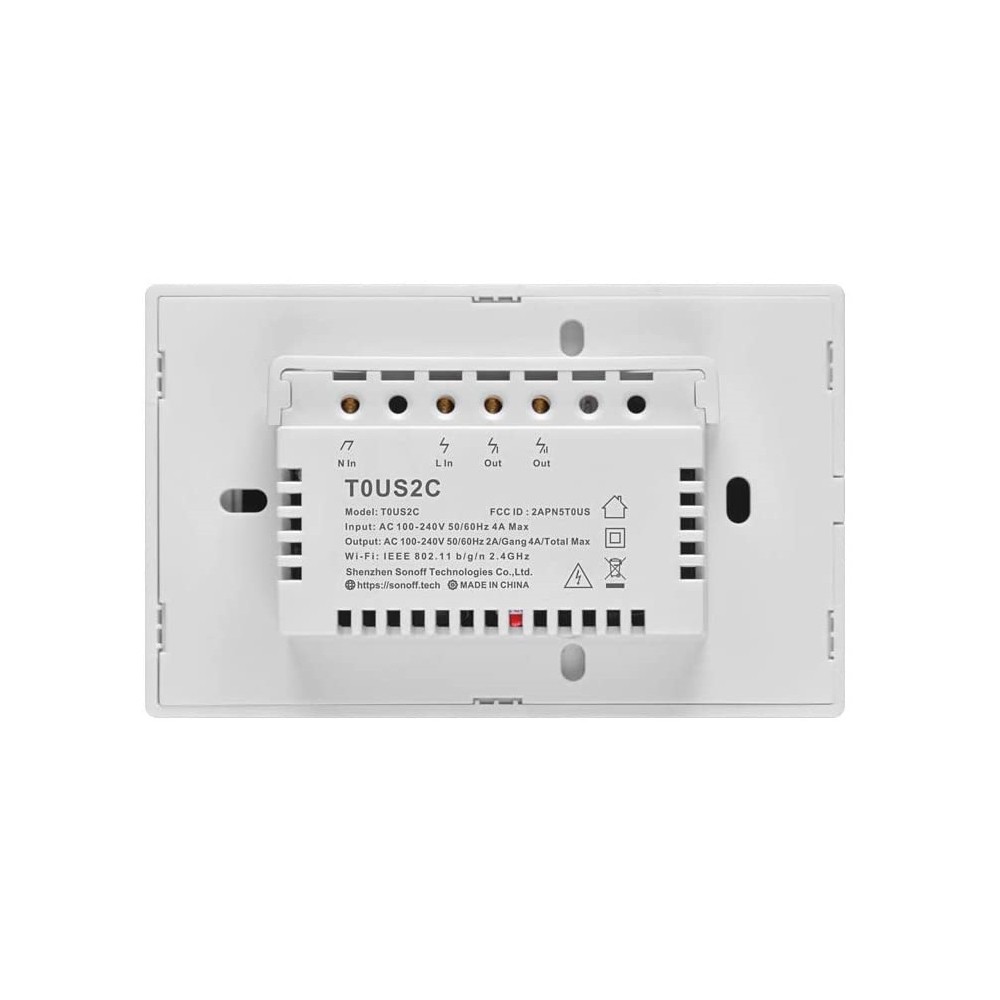 Interruttore 2 canali switch Wireless per controllo remoto luci domotica  con Alexa Google home smartphone SONOFF