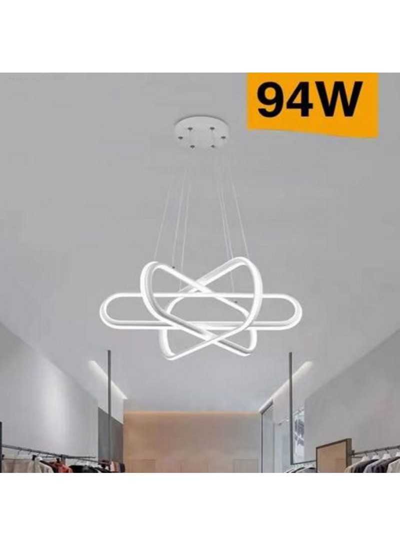 Lampadario sospeso a strisce led 94w incrociato argento luce da