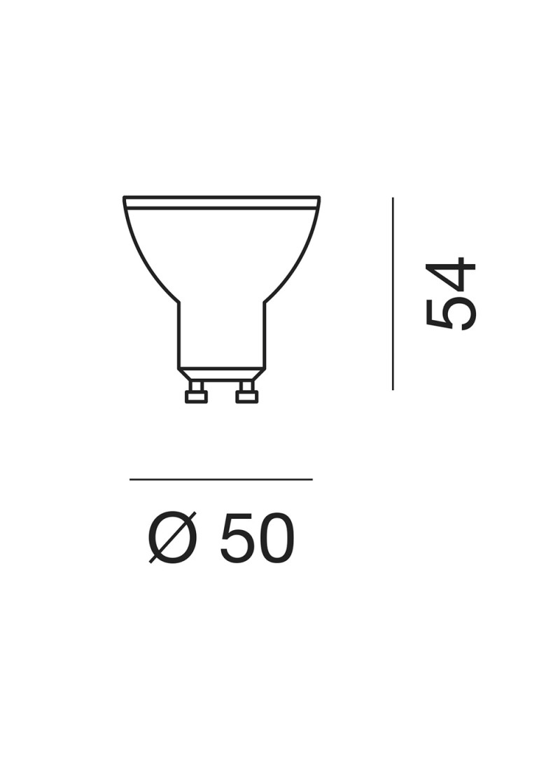 Lampadina a LED extra power faretto GU10 5W 38° luce calda TUTTO VETRO con  lente