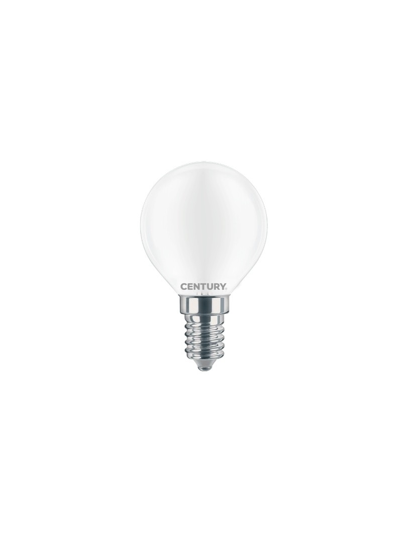 Lampadina century e14 led incanto saten a sfera varie potenze e col  WATTAGGIO 4W COLORE LUCE 3000K LUCE CALDA