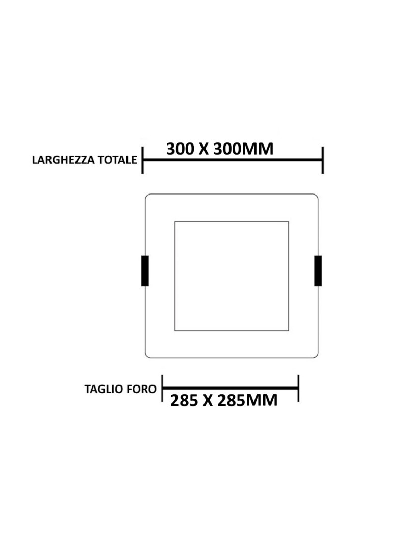 Pannello led bianco 24w quadrato universo da incasso 220v ip20 vari  COLORE LUCE 3000K LUCE CALDA