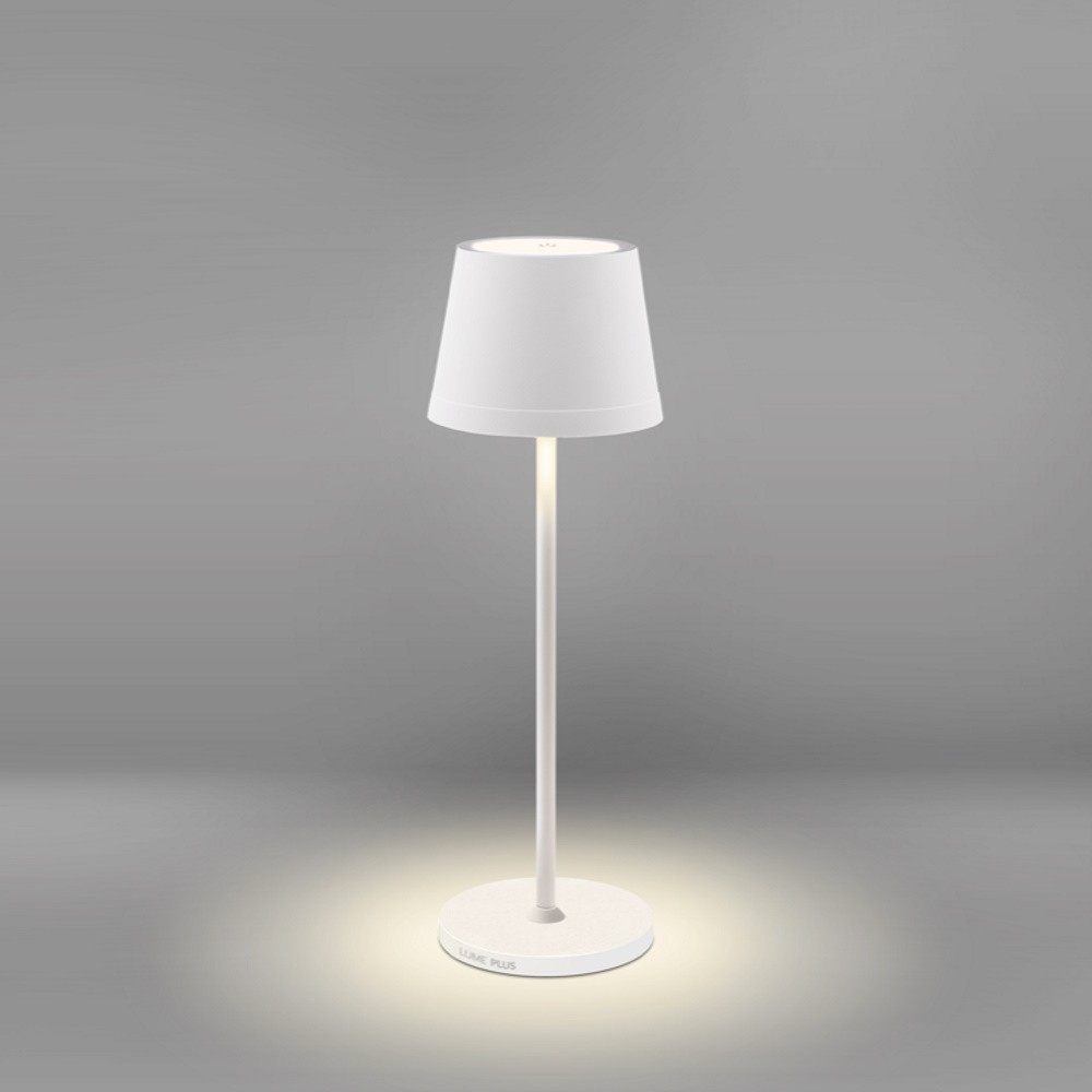 Lampada LED da tavolo Toc con USB, IP54, bianco