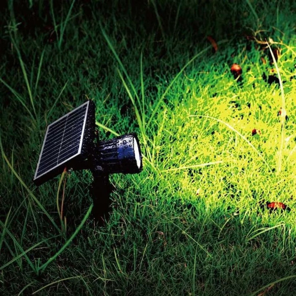 Lampada led da giardino 2w cob ip65 con pannello solare e sensore