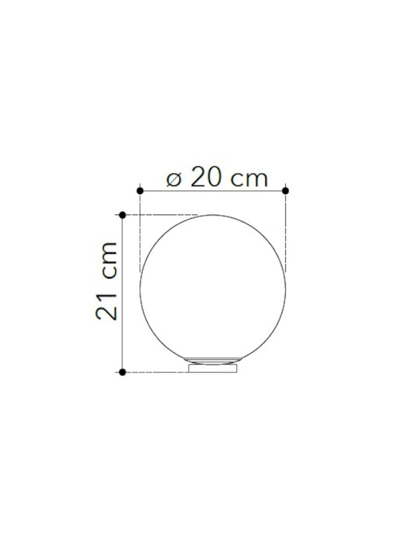 Lampada da tavolo city sfera in vetro soffiato bianco satinato rifi  DIMENSIONI 35CM