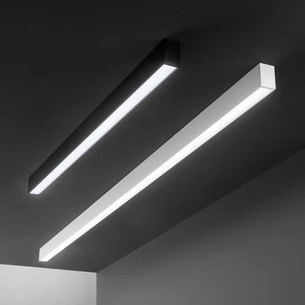 Lampada da soffitto a luce calda 150 cm in alluminio nero goffrato